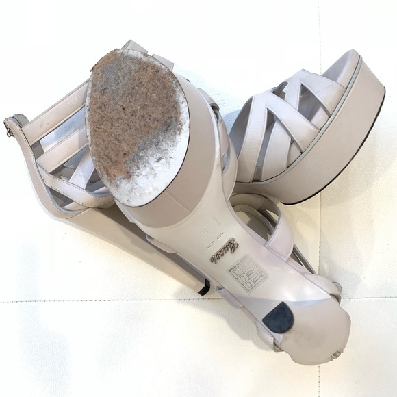 GUCCI Leather Platform Sandals Sz 40 - Picture 5 of 6